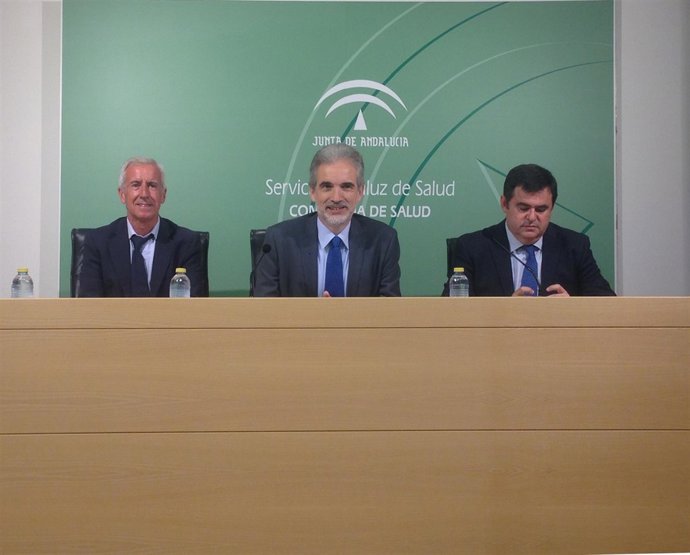 El consejero de Salud, Aquilino Alonso, en rueda de prensa en Sevilla