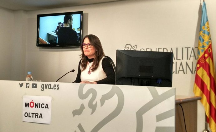 Mónica Oltra en rueda de prensa 