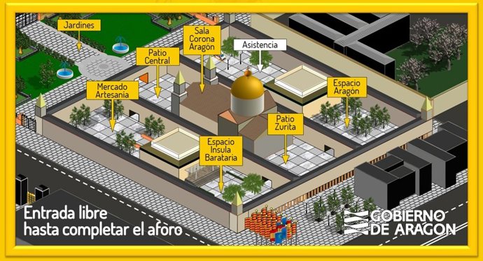Mapa del Pignatelli con los espacios diseñados para celebrar el Día de Aragón