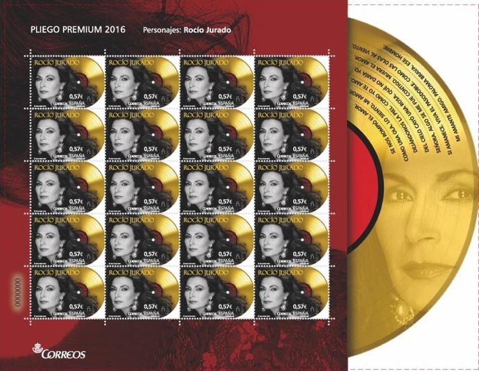 Correos dedica un sello a Rocío Jurado