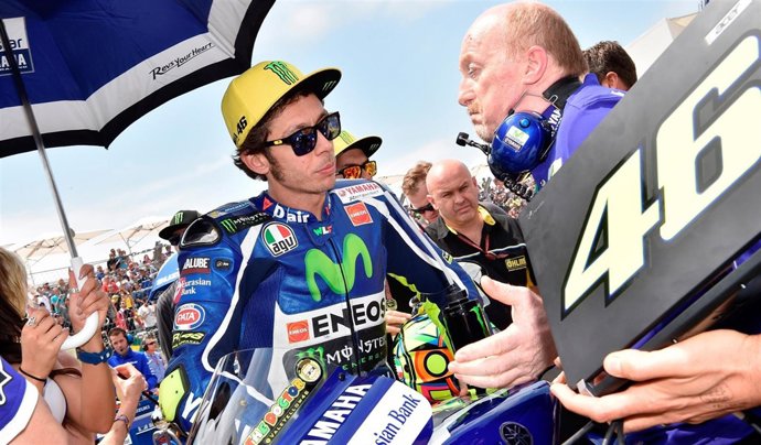 Valentino Rossi en la parrilla de salida en Austin