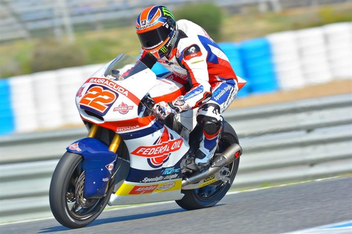 Sam Lowes, piloto de Moto2, en los test del circuito de Jerez