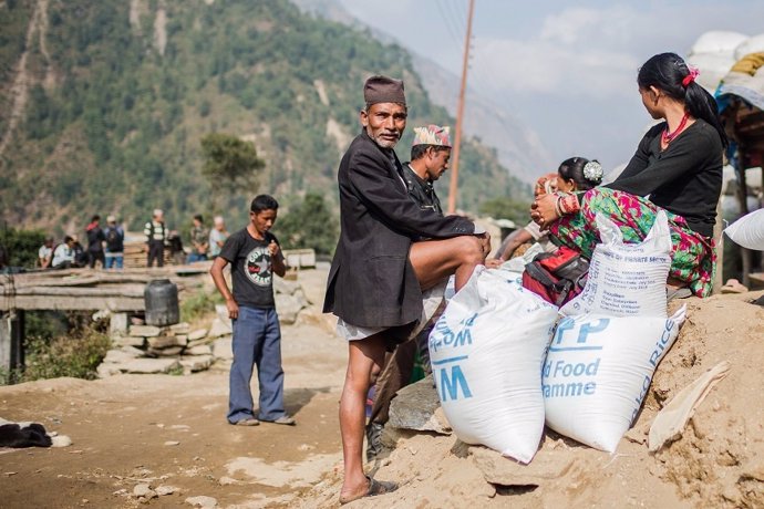 Afectados por el terremoto de Nepal