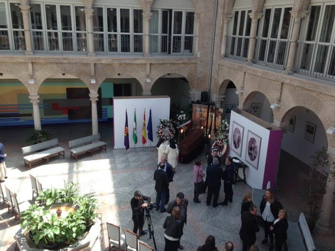 Capilla ardiente de Miguel Picazo en Cazorla (Jaén)