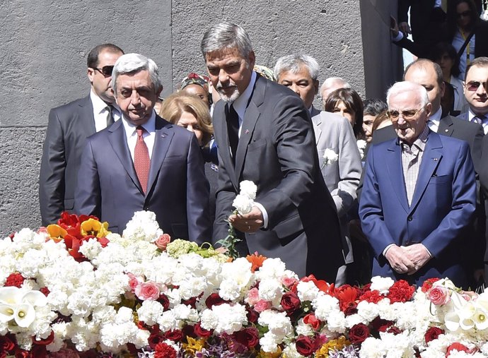 El presidente de Armenia, Serzh Sargsyan, en un acto en memoria del genocidio