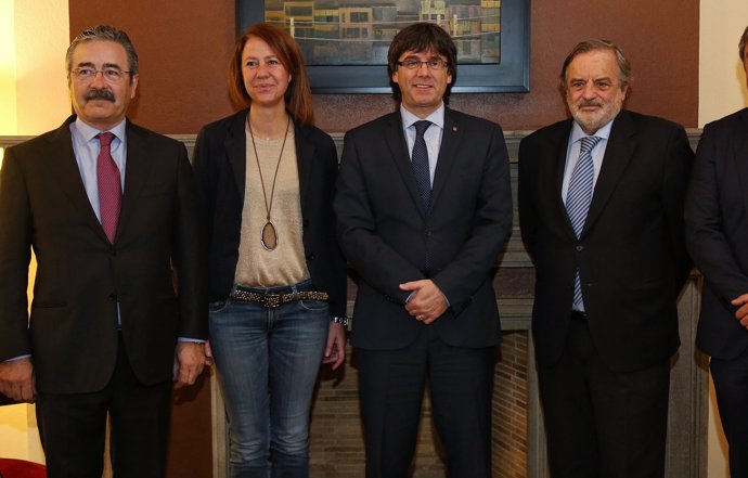 C.Puigdemont con K.Faura, L.Blasco y M.Madrenas