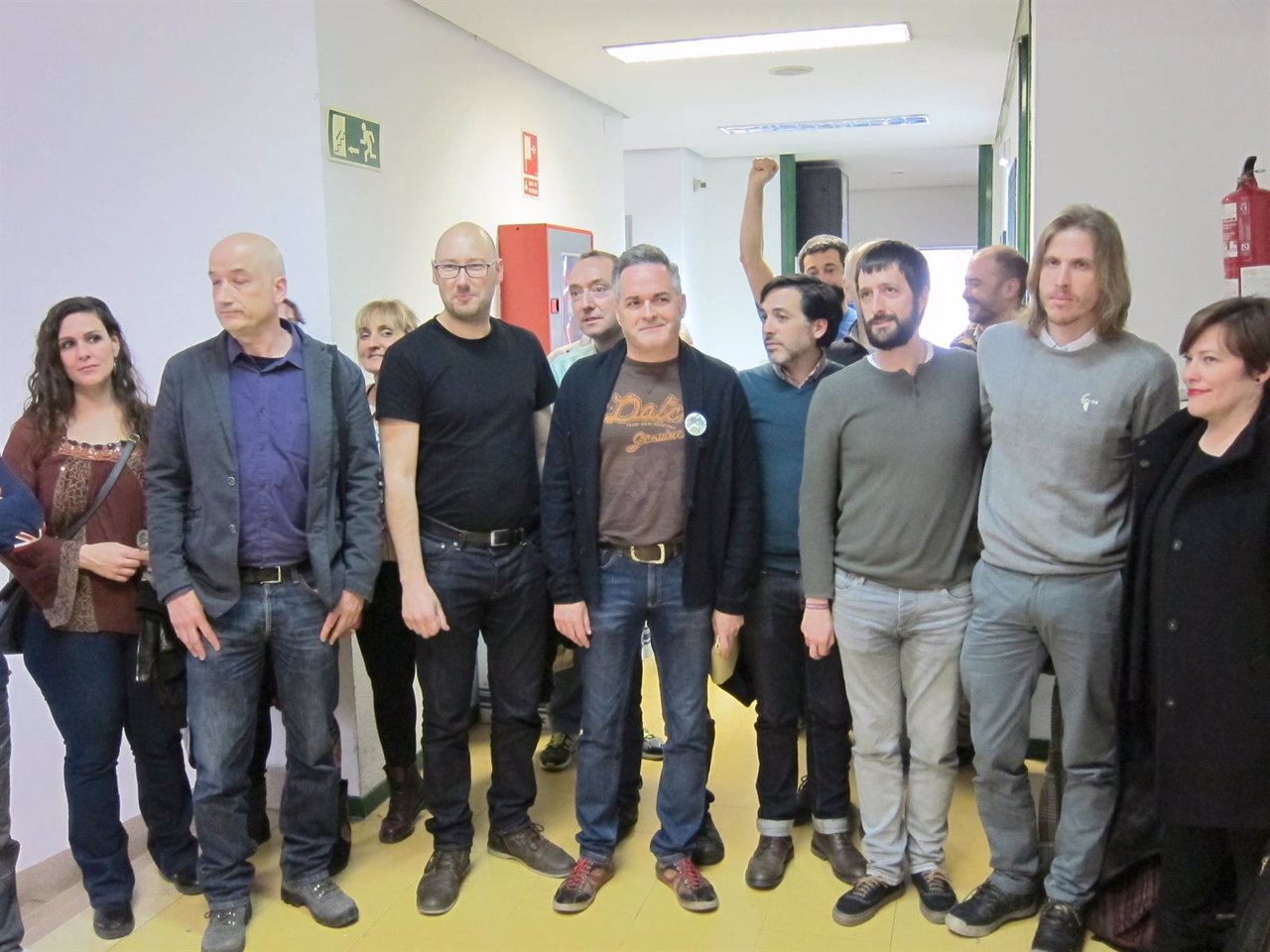Delegación de Podemos con trabajadores de Lauki y Dulciora