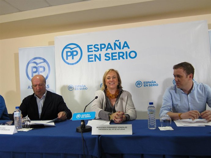 La presidenta del PP, durante la intervención en el  Comité Ejecutivo Regional.