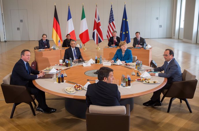 Obama, Merkel, Hollande, Cameron y Renzi reunidos en Hannover