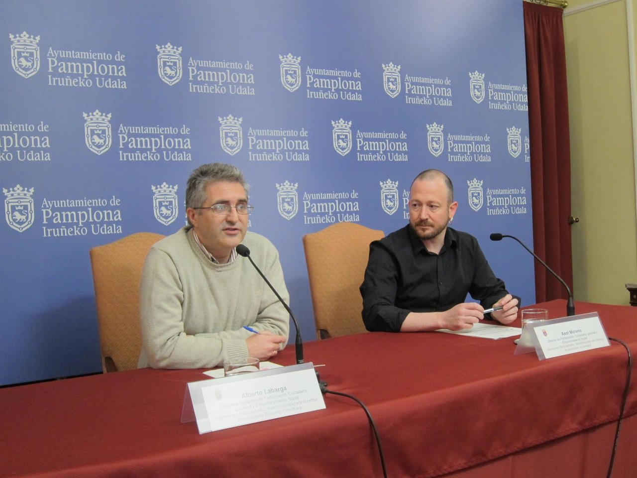 Alberto Labarga y Axel Moreno en la rueda de prensa