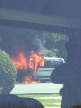 Incendio en la glorieta del Cid.