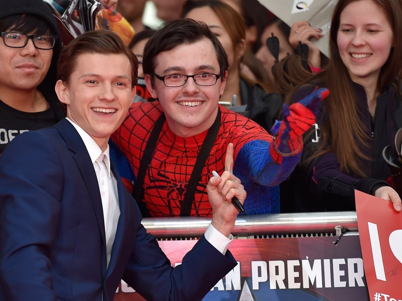 Tom Holland  en la premiere de Capitán  America, Civil War