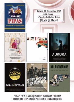 Cartel de cortometrajes de la IV Muestra de Corto Social organizado por PVE