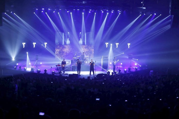 El grupo libanés Mashrou Leila durante un concierto en Beirut