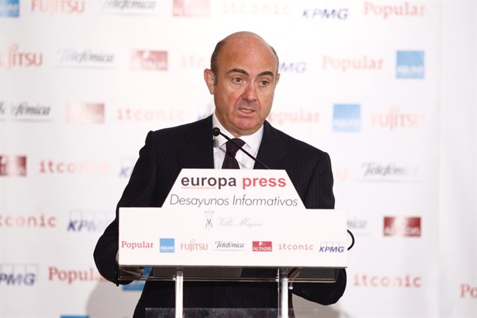 El ministro Luis de Guindos en el Desayuno Informativo de Europa Press