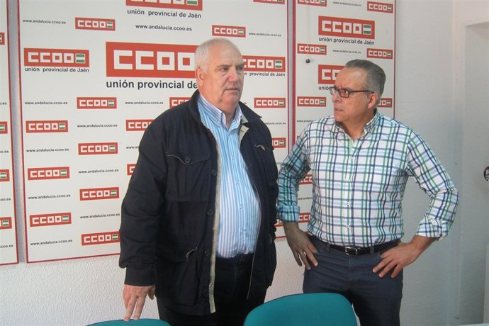 Francisco Carbonero, junto a José Moral, antes de la rueda de prensa.