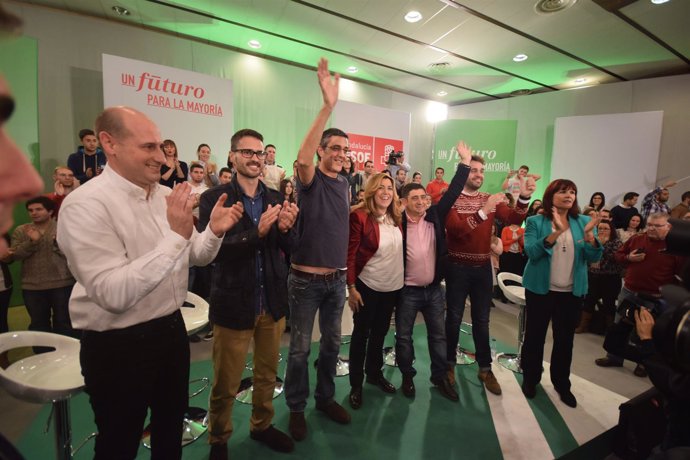 Eduardo Madina y Susana Díaz en un acto en Jódar