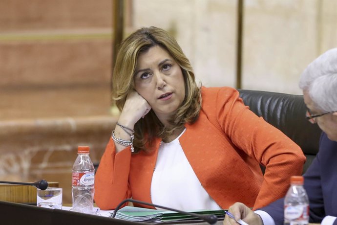 Susana Díaz durante el Pleno del Parlamento andaluz