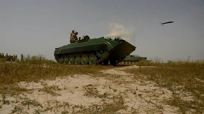 Militares españoles entrenan a las tropas iraquíes de la 35 Brigada Acorazada