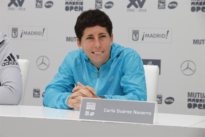 Carla Suárez en rueda de prensa en Madrid