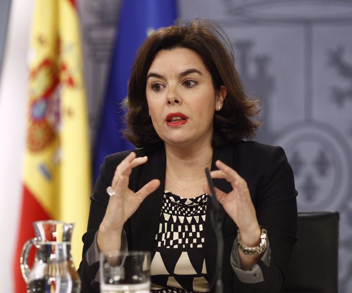 Soraya Sánez de Santamaría tras el Consejo de Ministros