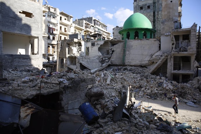Destrucción en Alepo, Siria