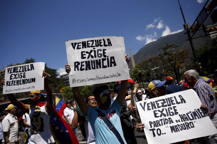 Manifestación de la oposición en Caracas