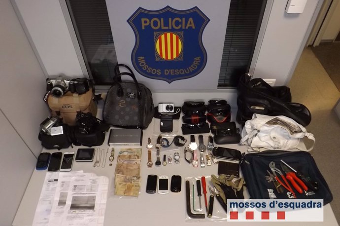 Objetos recuperados al grupo de ladrones del Vallès Occidental