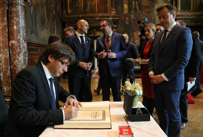 El presidente Carles Puigdemont, en Amberes