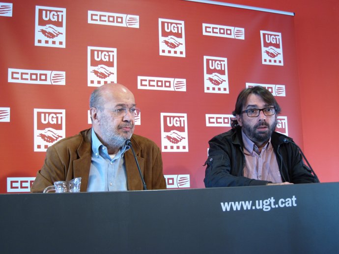 Joan Carles Gallego (CC.OO.) y Camil Ros (UGT)