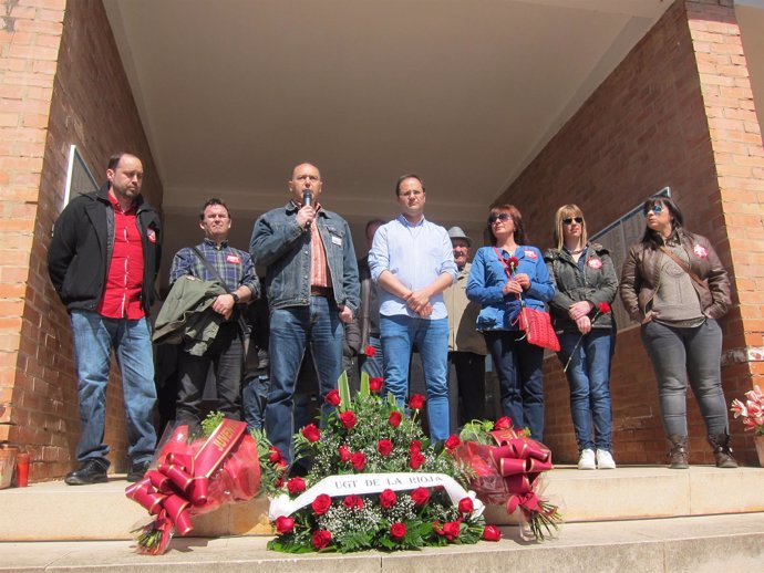 César Luena, en el acto cívico de UGT La Rioja en La Barranca