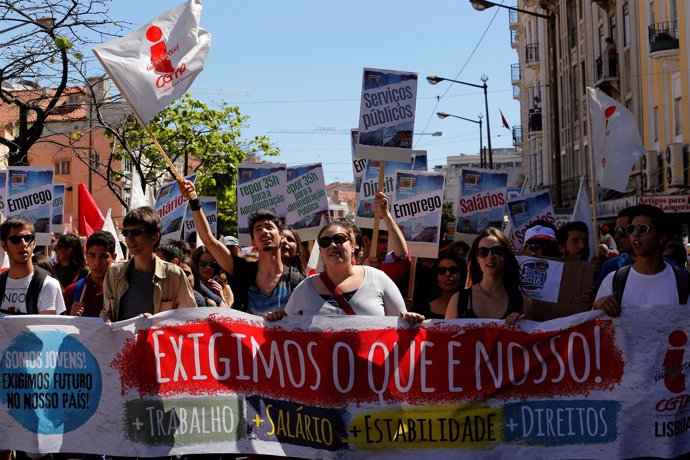 Manifestación del Primero de Mayo en Lisboa