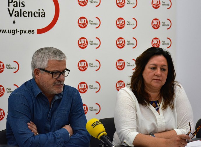 Gonzalo Pino, Elvira Ródenas, en la presentación del 8é Congrés Nacional UGT PV