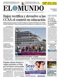 Primeras páginas de los diarios llegados esta noche a nuestra redacción