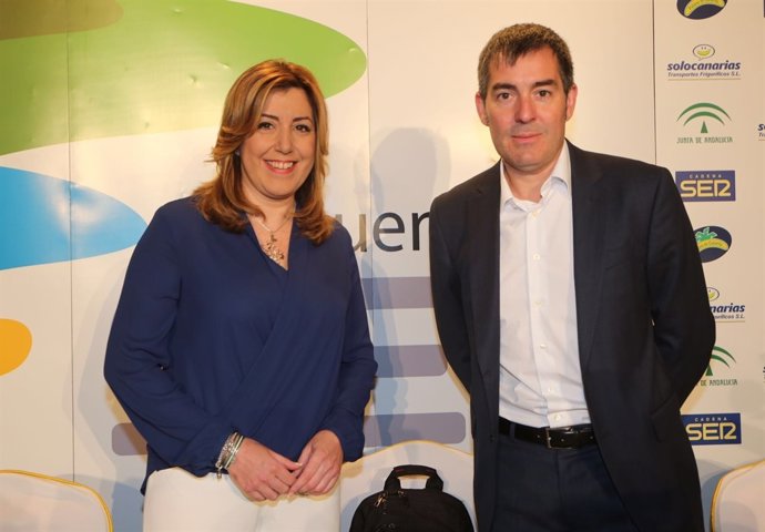 Los presidentes de Andalucía, Susana Díaz, y Canarias, Fernando Clavijo