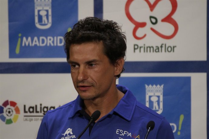 Iván Raña en la presentación del Triatlón de Madrid