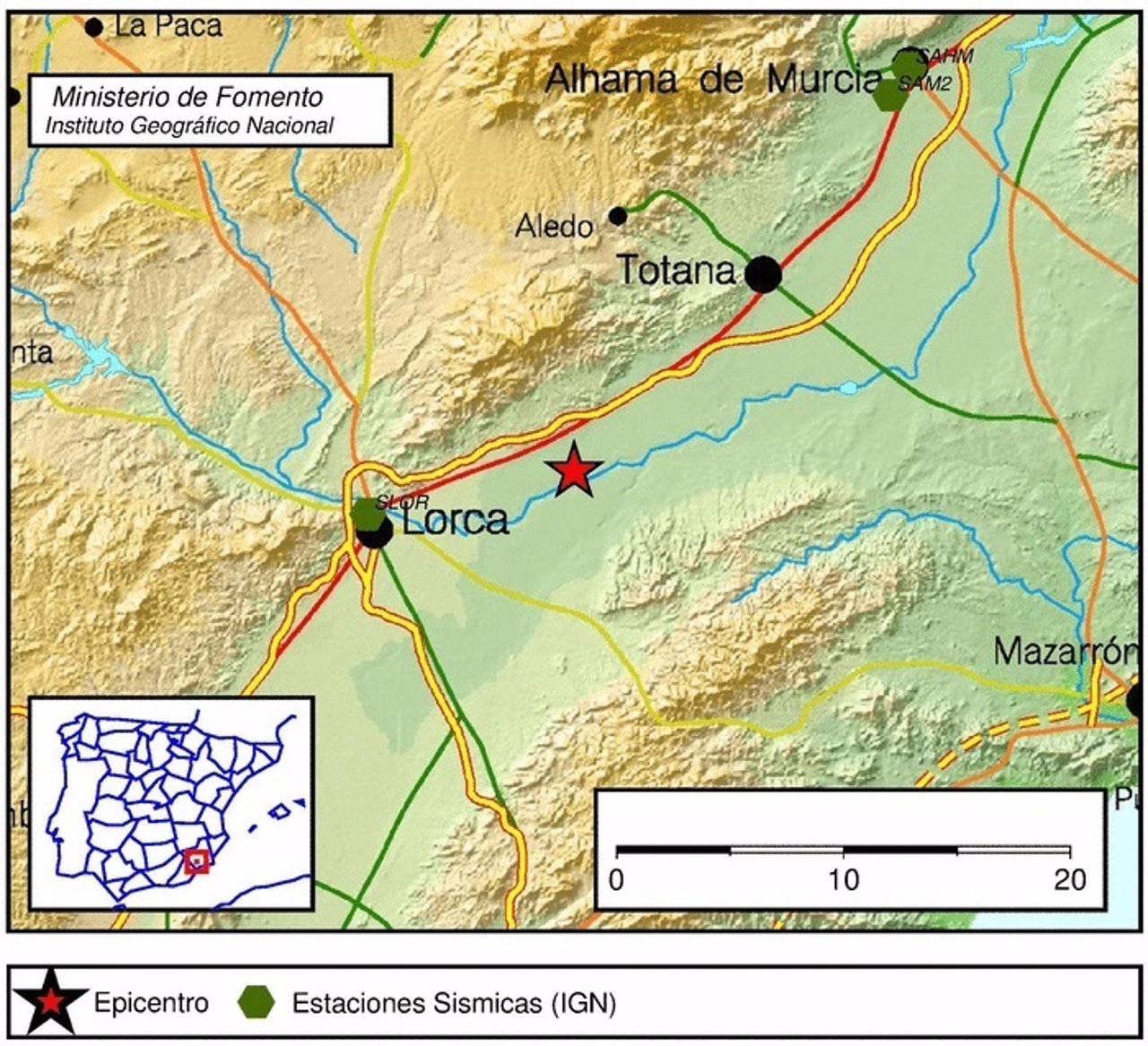 Un temblor de 3,6º alerta a los vecinos de Lorca