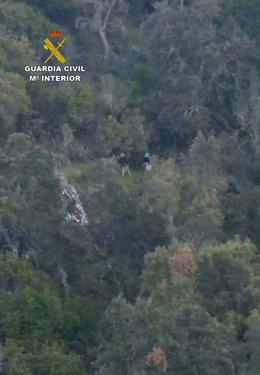 Senderistas rescatados de la sierra de Huelva. 