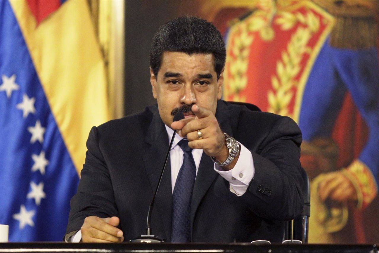 Venezuela's President Nicolas Maduro gestures as he speaks during the launch of 