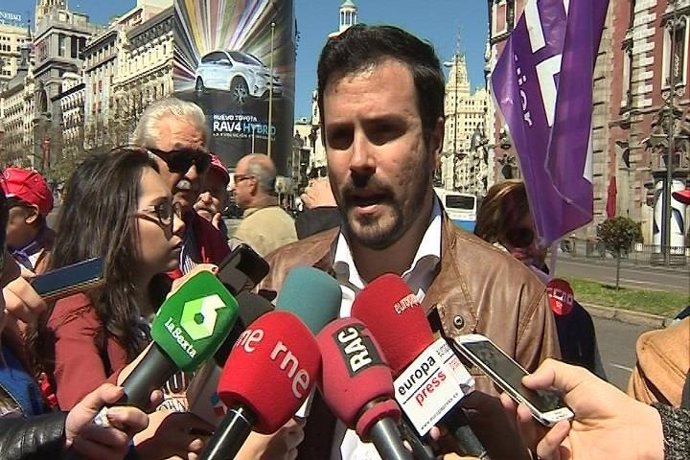 Alberto Garzón en la Manifestación del Día del Trabajador.