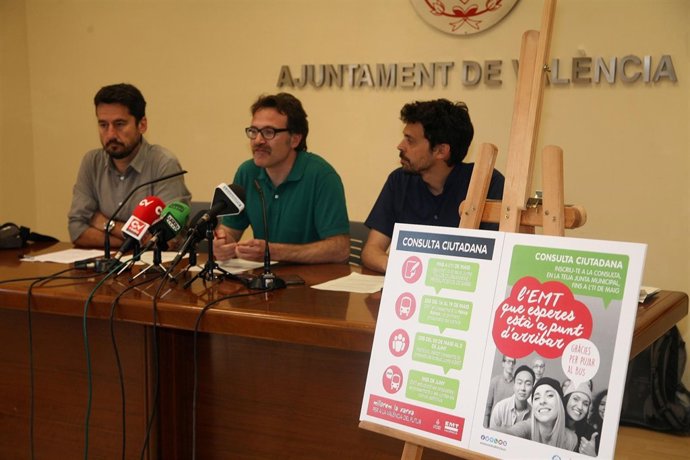 Peris, Grezzi y García presentan la consulta ciudadana de la EMT Valencia