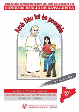 Cartel de la exposición del Concurso Bíblico de Cataluña en el Vaticano