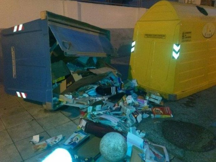 Vandalismo en un contenedor