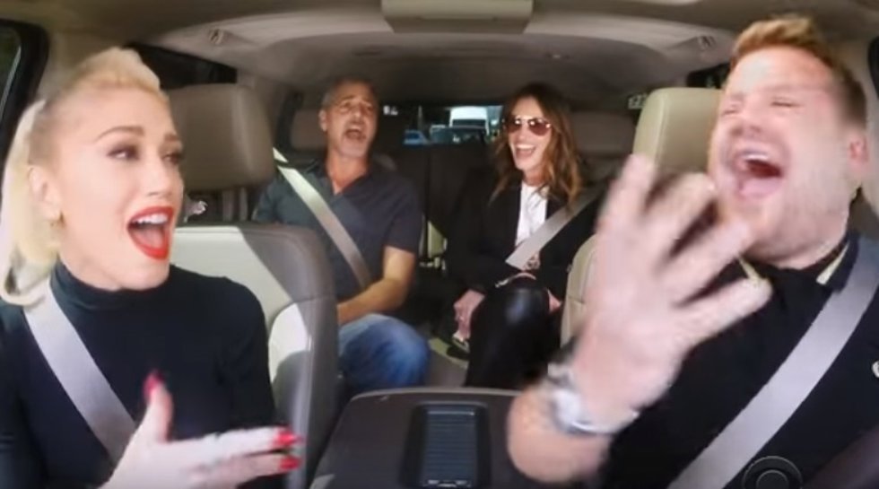 Gwen Stefani, George Clooney y Julia Roberts, en el Carpool Karaoke