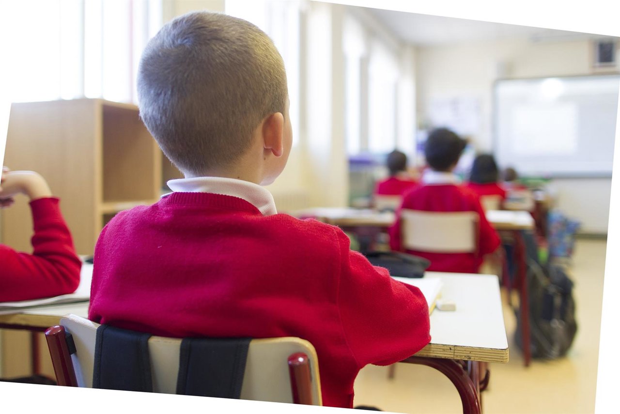 Colegio, escuela, aula, primaria, clase, niño, niña, niños, estudiando
