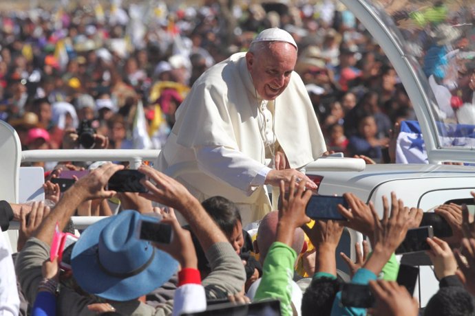 El Papa Francisco en su visita a San Cristobal de las Casas