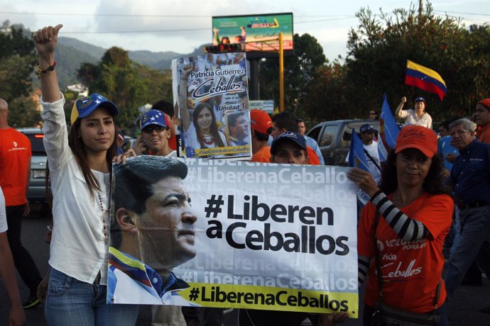 Manifestación a favor de Daniel Ceballos
