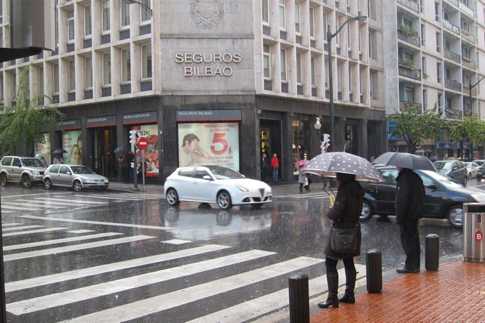 Fuertes lluvias en Bilbao