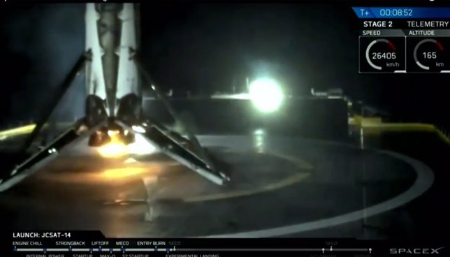 Aterrizaje nocturno del Falcon 9
