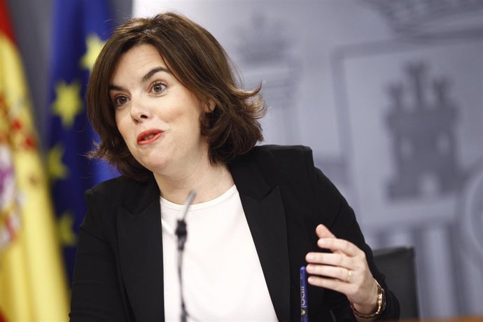 Soraya Sáenz de Santamaría tras el Consejo de Ministros